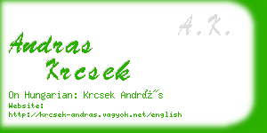 andras krcsek business card